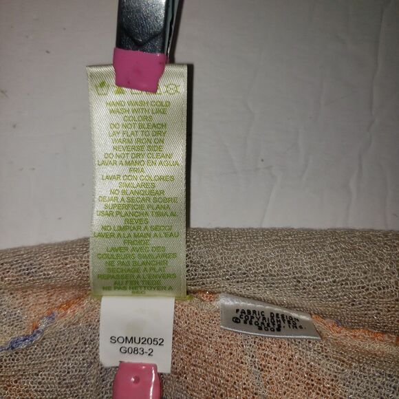 SIGRID OLSEN Orange and Purple Floral Mesh Layered Blouse Womens Size Large - Picture 6 of 10